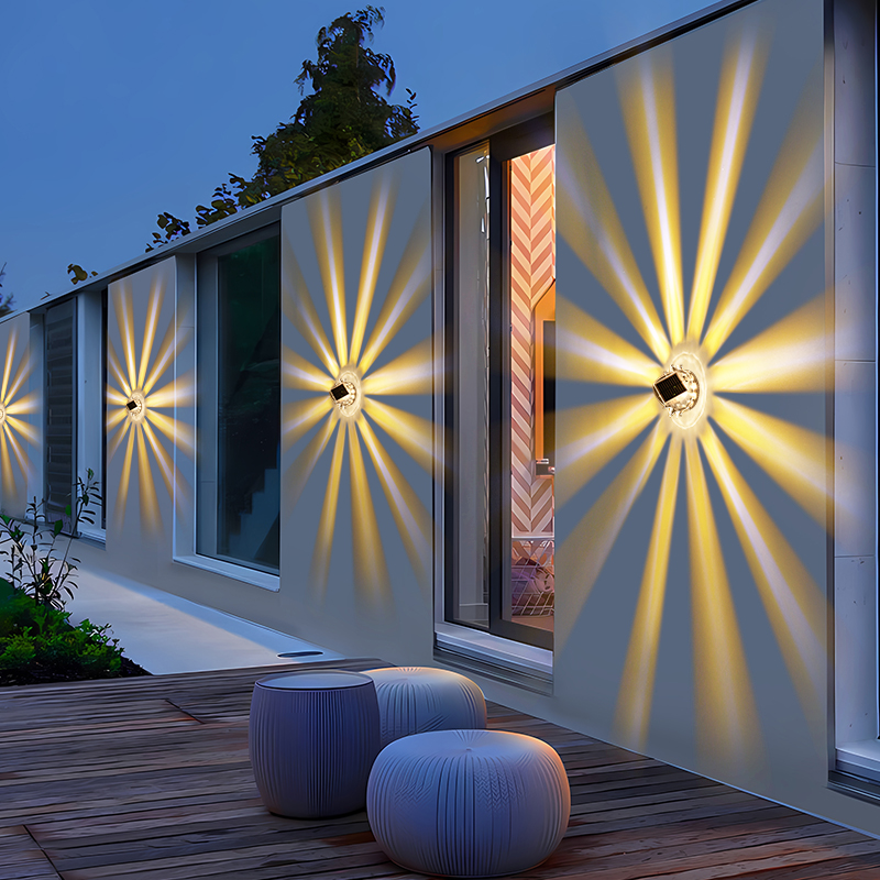 Outdoor Solar Garden Lights - Decorative Wall Lamps with Ground Plug for Lawns