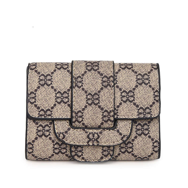 DHessentials Women's Floral Print Zip Around Wallet - 3-Fold PU Card Holder with Diamond Pattern, Secure Small Purse for Daily Use