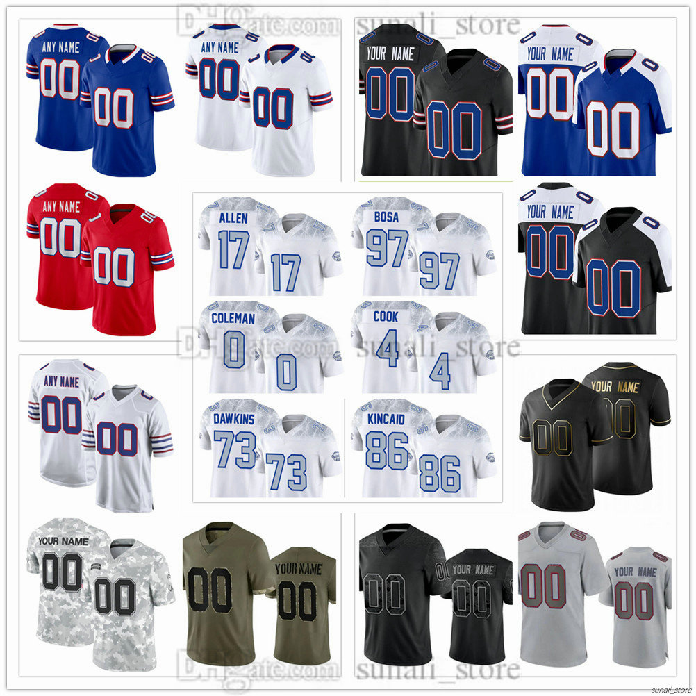 2026 Men's Football Jerseys 44 Joe Andreessen 58 Matt Milano 26 Ty Johnson 9 Taylor Rapp 11 Mitchell Trubisky 1 Curtis Samuel 10 Khalil Shakir 5 Joshua Palmer Stitched