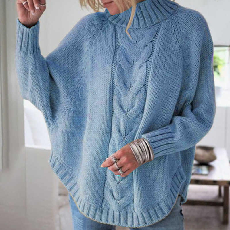 Women's Sweaters Autumn Winter Plus Size Casual Sweater Women's Long Sleeve Off White Turtle Neck Oversized Pullover Jumper Tops 2023 New J2