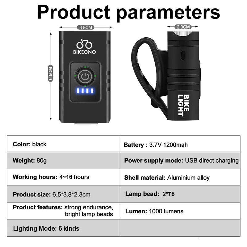 Bike Light USB Rechargeable MTB Front Lamp Headlight Flashlight Bicycle Lighting LED Accessories Taillights 250901