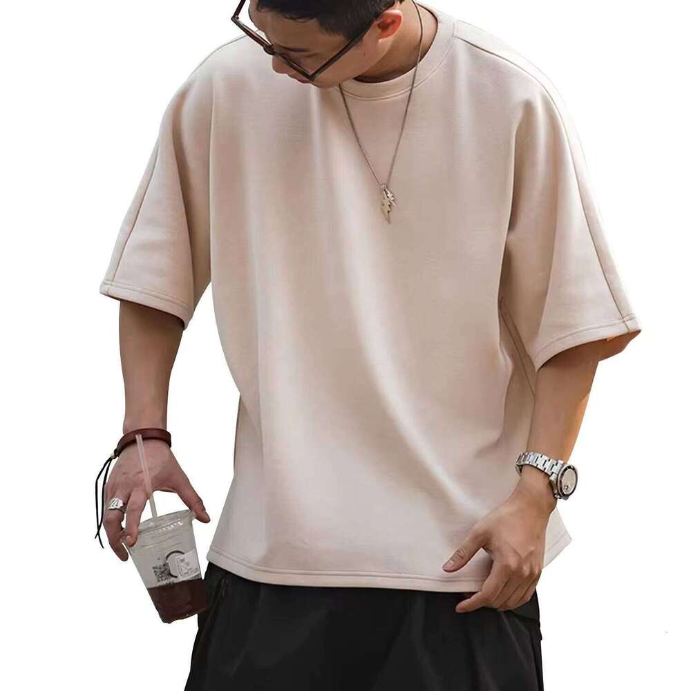 Designer Brand Oversized Square T-Shirt Summer Running Heavyweight Men's Sports Shirt