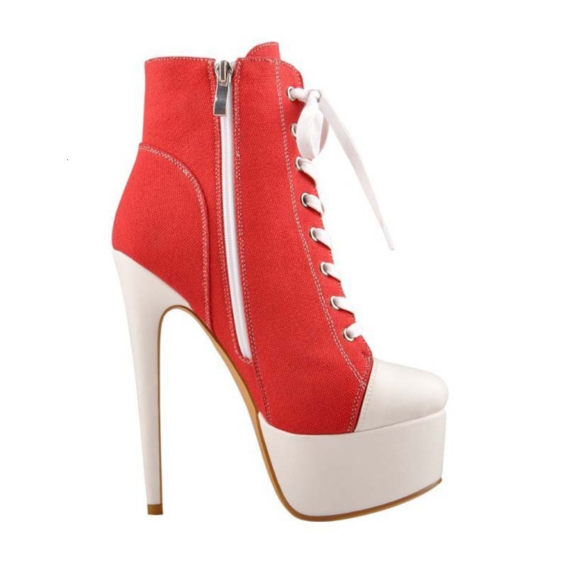The Designer Luxury Ultra-high Heels Attractive Women's High-heeled Boots With A Unique Canvas Appearance Fashionable Zipper Opening