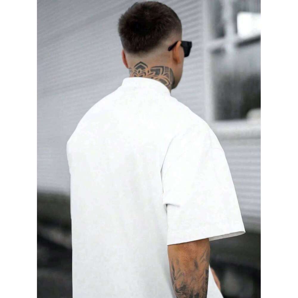 Printed Men's High-Quality 100% Cotton 230GSM Crew Neck Short Sleeve T-Shirt Solid Pattern Design