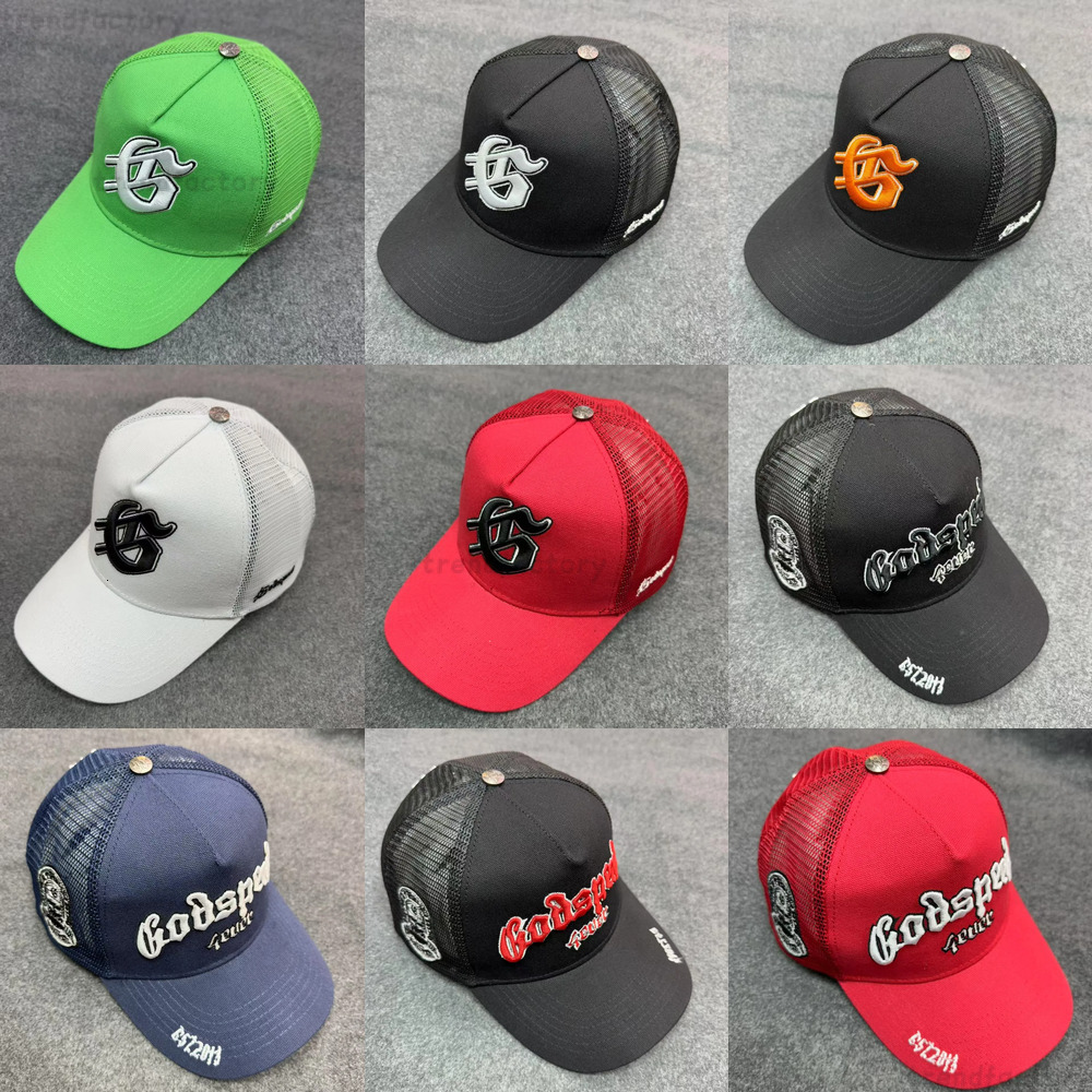 Designer Cap High Street Trucker Godspeed Hat Baseball Cap Men Women 2025 Fashion Adjustable Snapback Ball Caps Outdoor Causal Streetwear Trucker Hats 90B