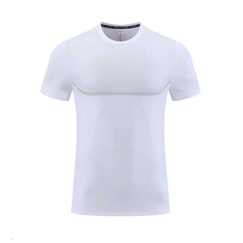 Men's Summer Quick-Dry Sports T-Shirt Breathable Lightweight Outdoor Fitness Solid Pattern