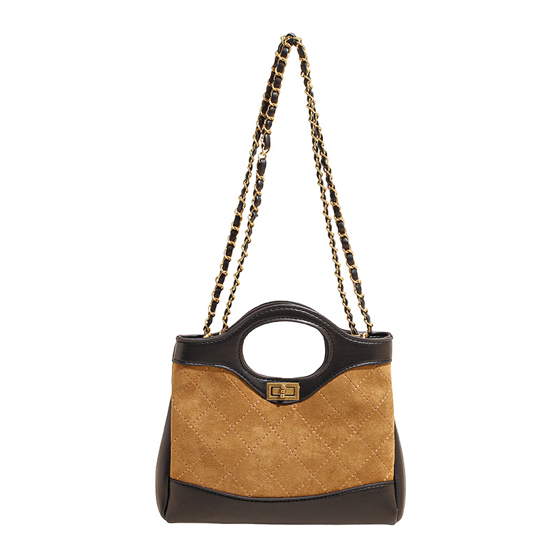 Hot free shipping designer bags for womens shoulder bags black brown Autumn and winter new spliced suede handbag crossbody tote bag