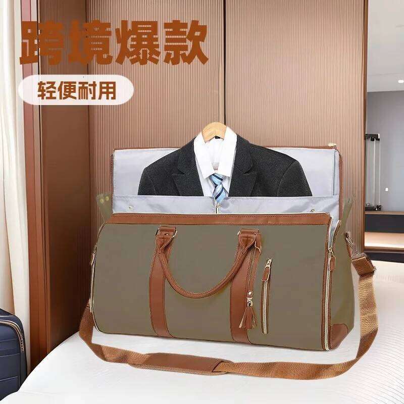 Travel Handbag, Shoulder Suit Folding, Capacity Travel Bag, Convenient Fiess, Large Leather Lage Bag