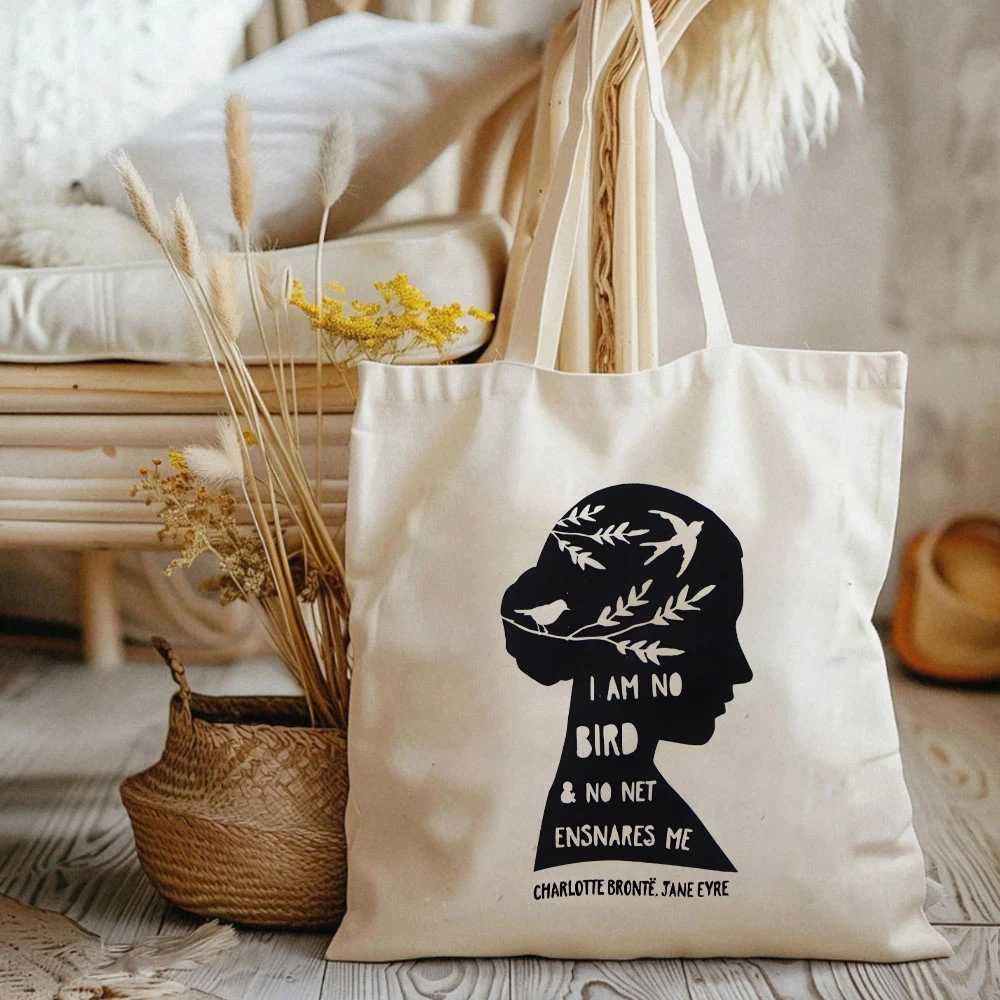 Jane Eyre Bags for Womens Feminist Women Handbag Literary Quote Womens Handbags for Book Lover Charlotte Bronte Quote Tote Bag Z250902