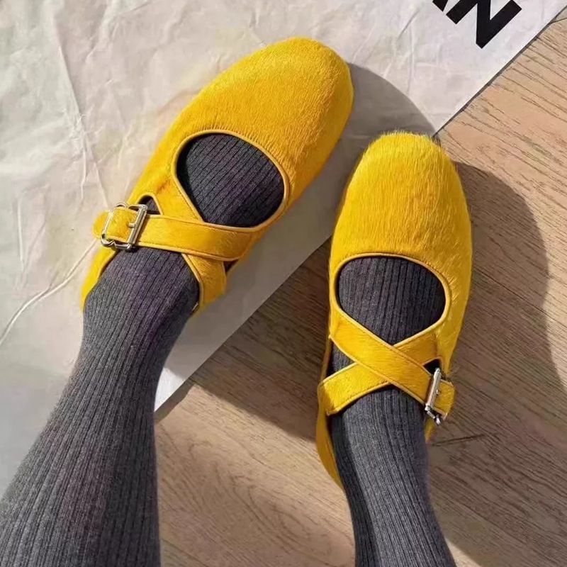 Designer Luxury Korean-style Plush Sheepskin Round-toed Full-toe Leopard Print Simple Sexy Women's Shoes Flat Soft Single Shoes Versatile Small L