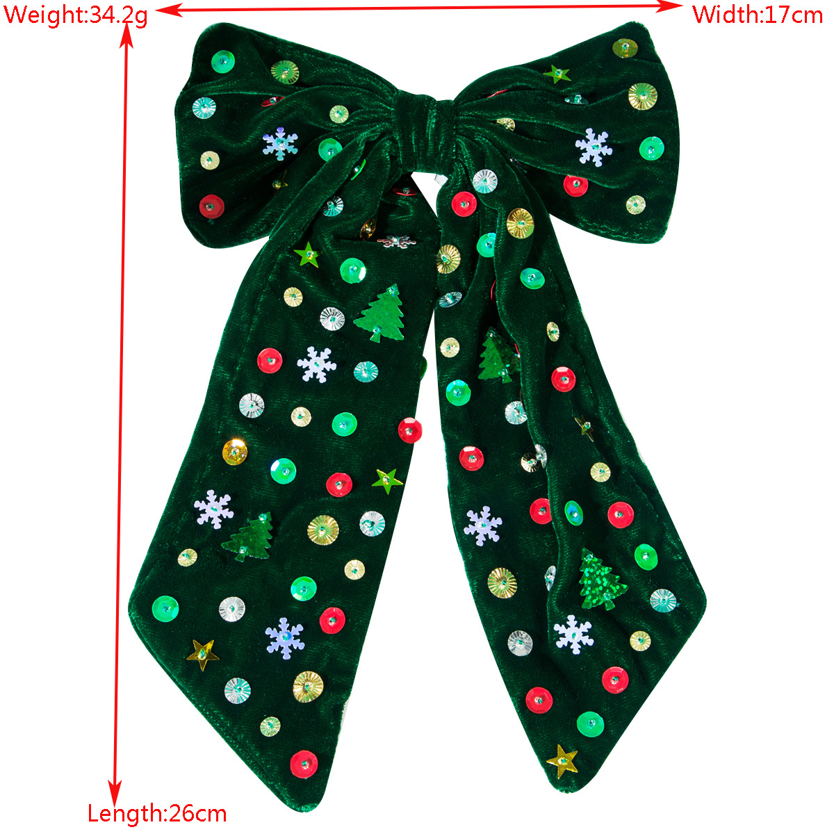 New Christmas Hair Clips Elegant Bow Adorned with Star Snowflake Christmas Tree Glitters Perfect Party Hair Accessories