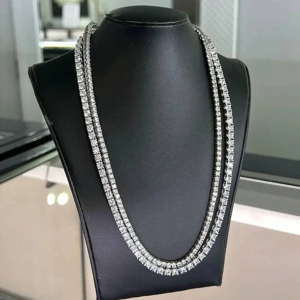 Gra Certified Full Moissanite Tennis Necklaces Bracelets For Women Men 100 S925 Silver 34565mm Lab Diamond Riviera Necklace