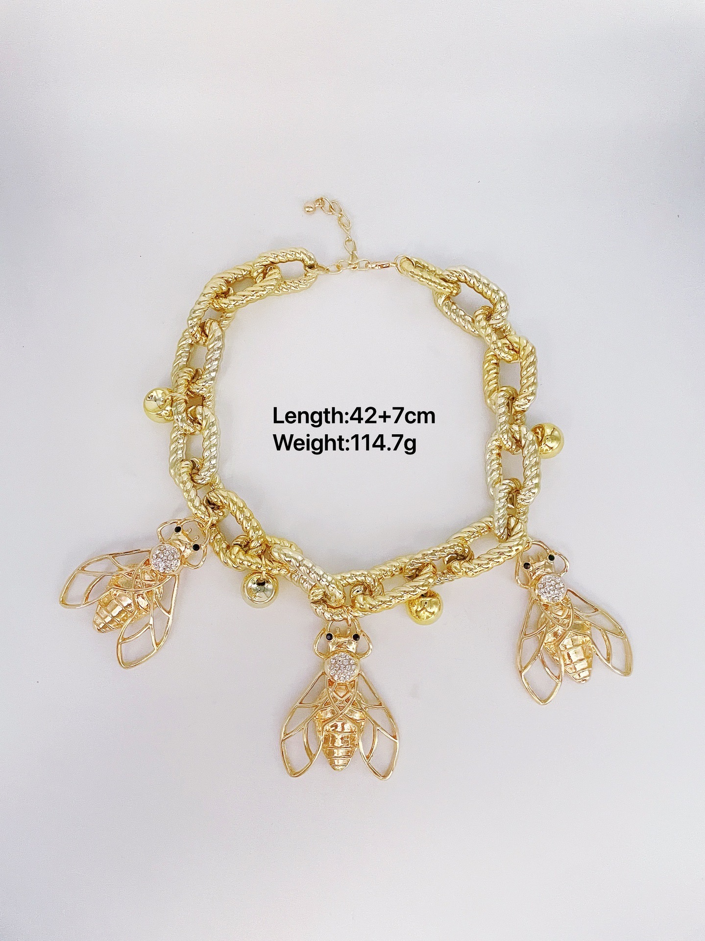 Luxury Brand Designer Jewelry European And American INS New Style Sealed Butterfly Necklace Fashion Hot Sale Bee Exaggerated Thick Necklace High Versi