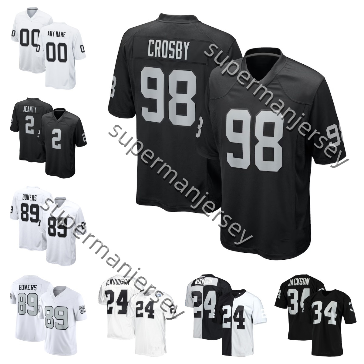2 Asthon Jeanty Football jersey Davante Adams Brock Bowers Maxx Crosby Gardner Minshew Michael Gallup Carter Bradley Raiderss Charles Woodson Jackson Brow