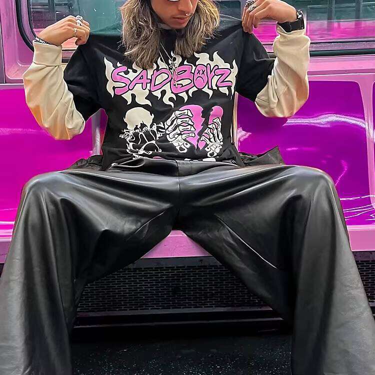 Logo Men's Short Sleeve Graphic Print Oversized Vintage T-Shirt 100% Cotton 260g Formal Style