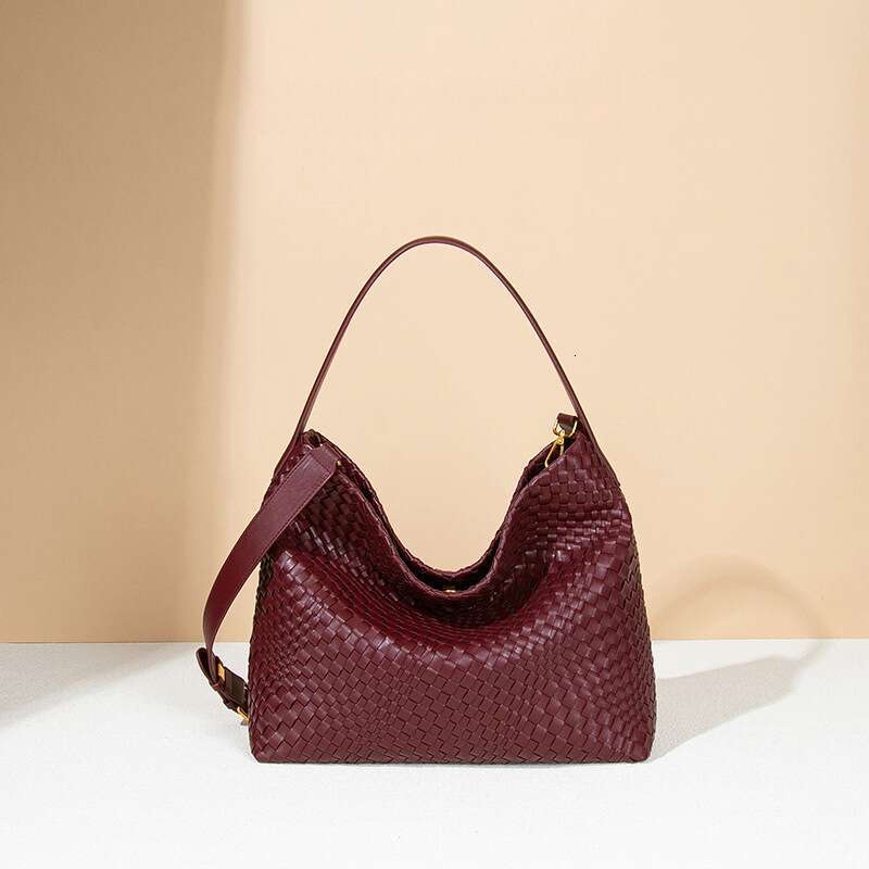 DHpet_wholesale Women's Woven Bucket Bag - Large Capacity Underarm Shoulder Purse with Laptop Sleeve, Retro Crossbody Bag for Work Commute