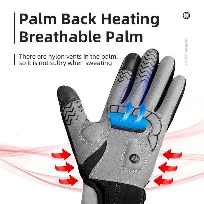 ROCKBROS Heated Winter Glove Cycling Gloves USB Electric Rechargeable Ski Gloves Touchscreen Motorcycle Riding Hiking Snow Glove 250901