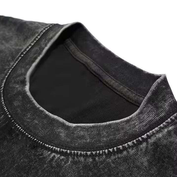 Acid Wash High-Quality 230GSM 100% Cotton Oversized Graphic Men's T-Shirt with Printed Logo