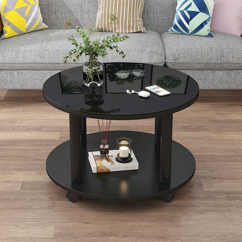 M9023 Wooden coffee table small apartment living room household side table drinking tea table with wheels
