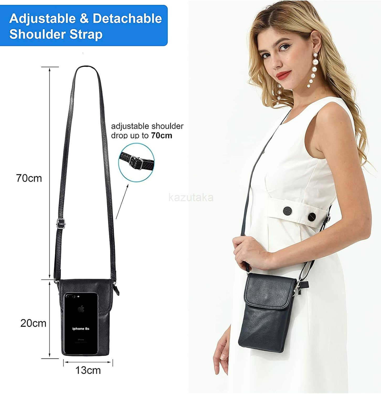 Genuine Leather Small Crossbody Bags for Women Cell Phone Bag Cross Body PursesSilver Zipper Z250911
