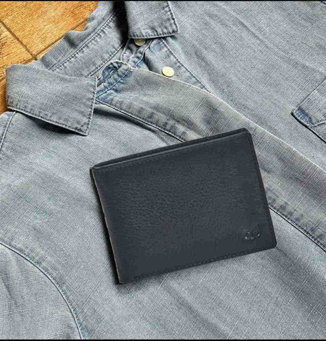 Leather Mens Bifold Wallet RFID Blocking Slim Minimalist Front Pocket Thin Stylish with ID Window in Gift Box Nappa BlackZ250911