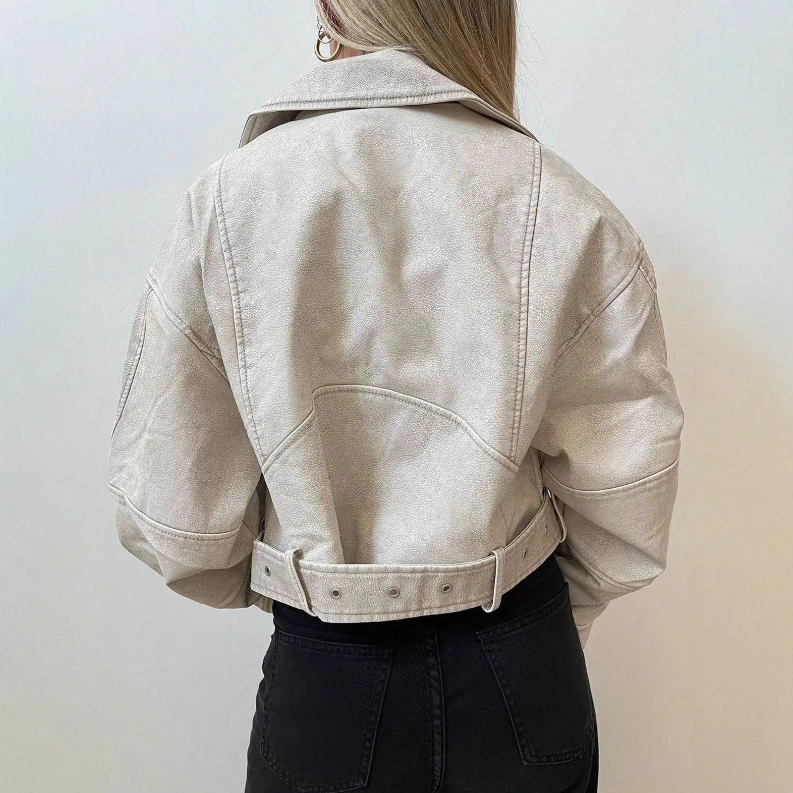 Womens Oversized Leather Jackets Faux Suede Fall Fashion Motorcycle Coats Leather Moto Jacket for Women PU Biker Motorcycle Coat 250902