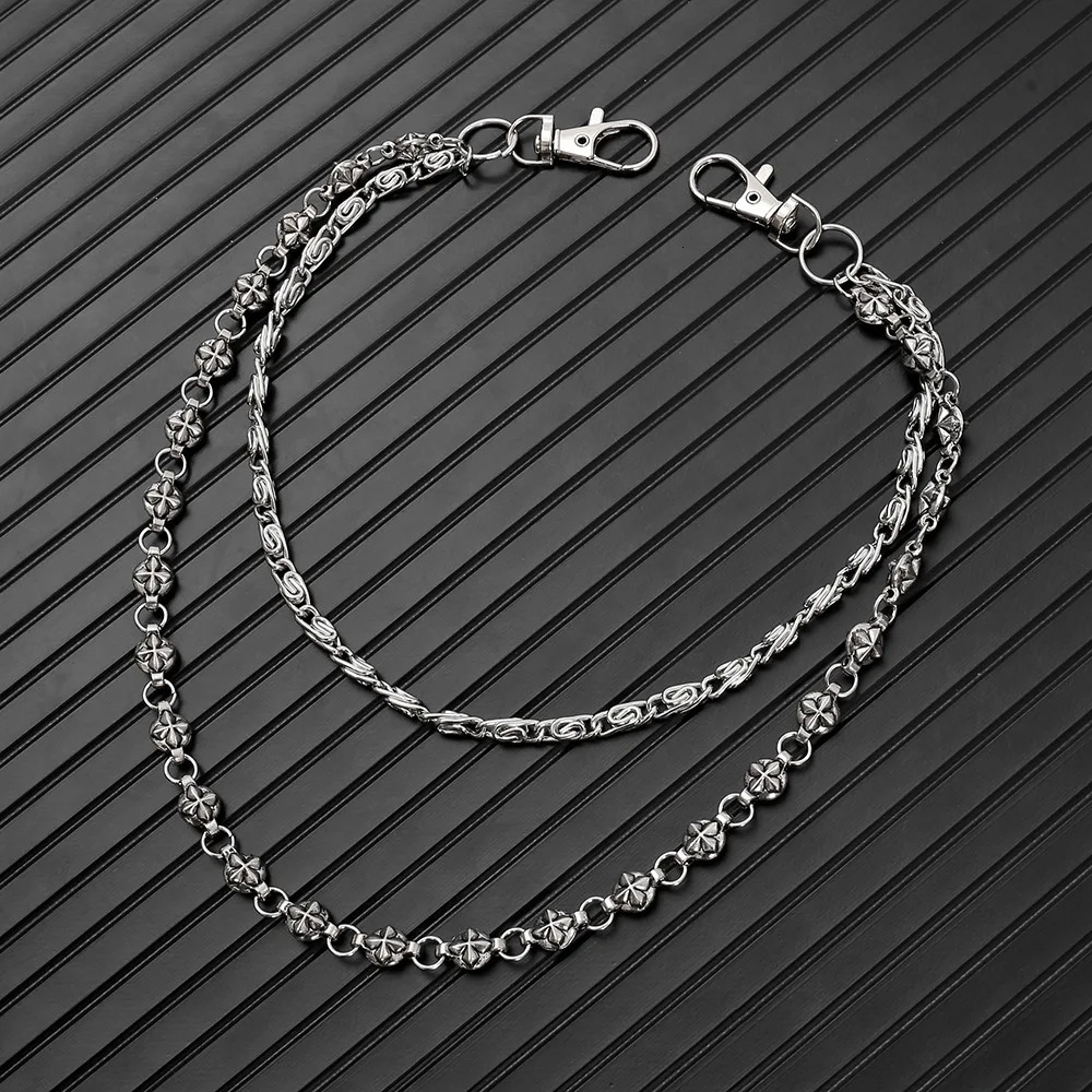 A Harajuku Style Street HipHop Y2k Jeans Chain Belts Personalized Punk Style DoubleLayer Waist Chain for Men Women Accessories250901