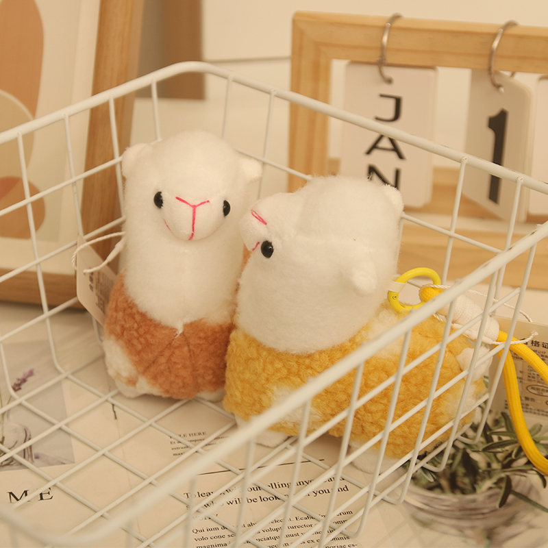 Cute Mini Stuffed Animals Alpaca Plush Toys Doll Keychain Kawaii Cartoon Anime Soft Plushie Alpaca Toy Keychain for Claw Machine