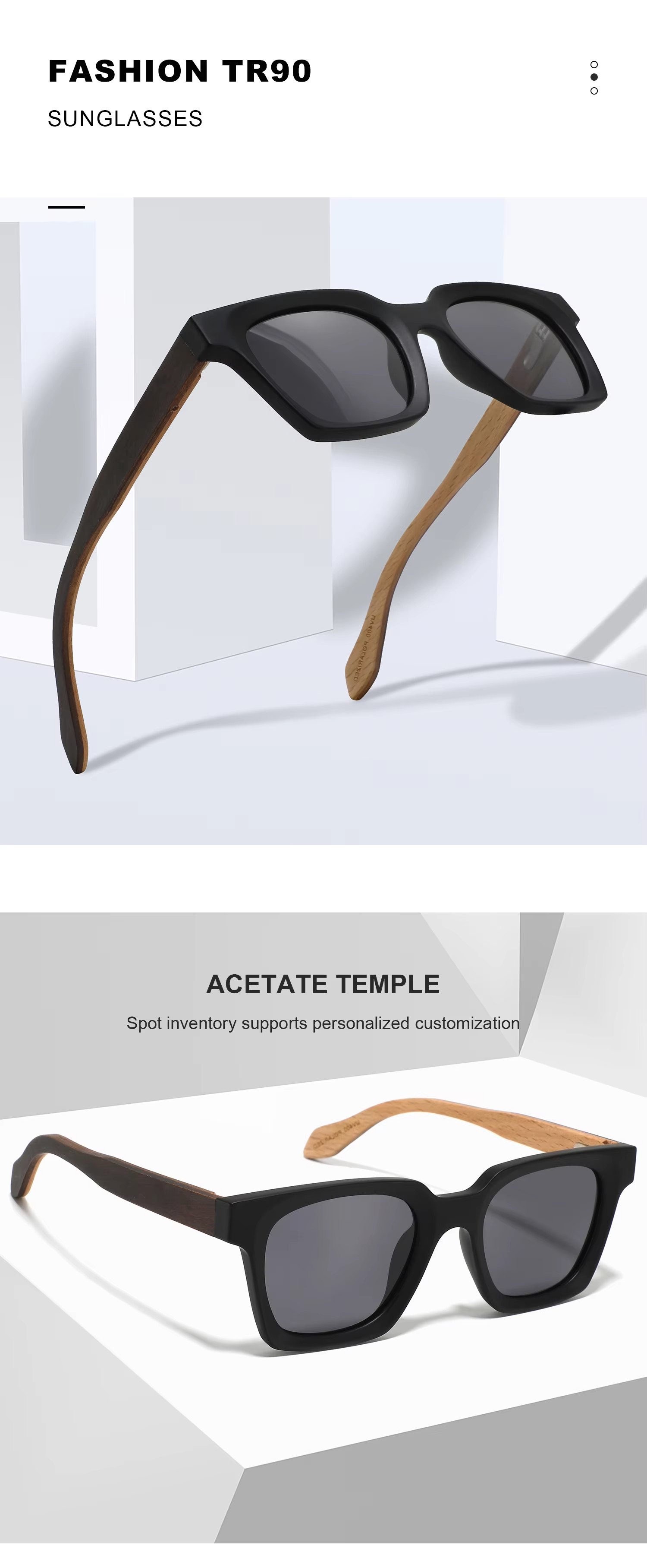 Reasonable price and high quality female men's sunglasses hand-made rectangular square custom logo wood polarized sunglasses hand-made wooden leg
