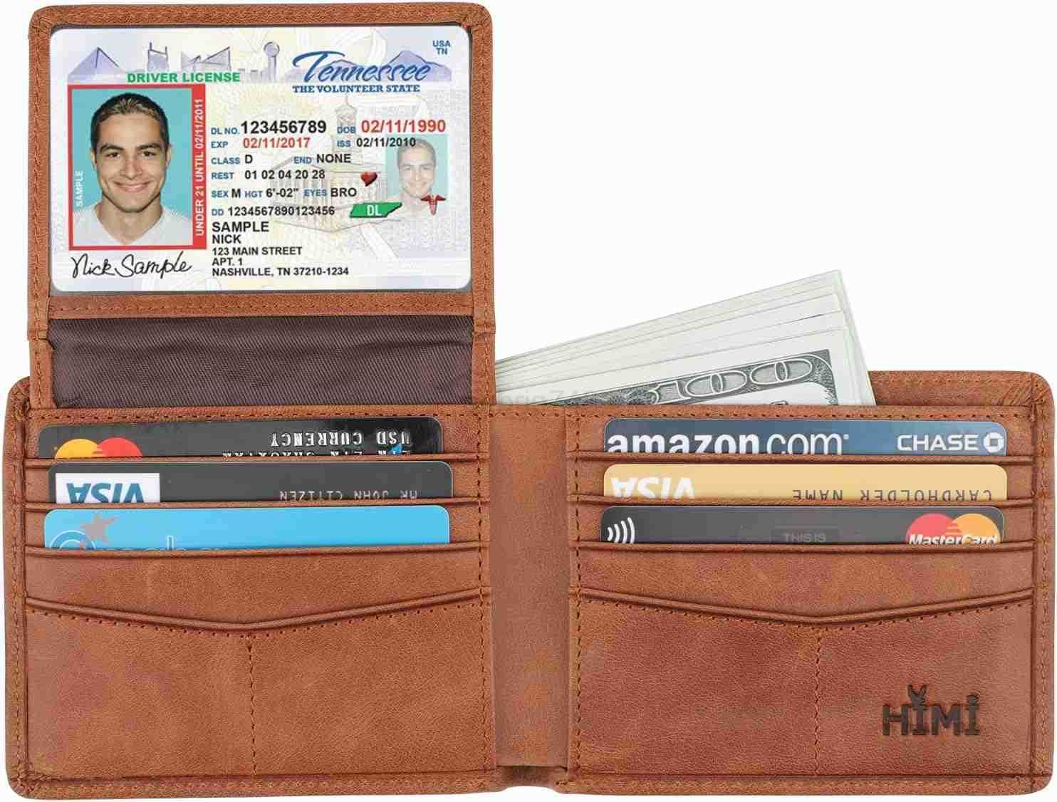Wallet for MenGenuine Leather RFID Blocking Bifold Stylish Wallet With 2 ID WindowZ250911