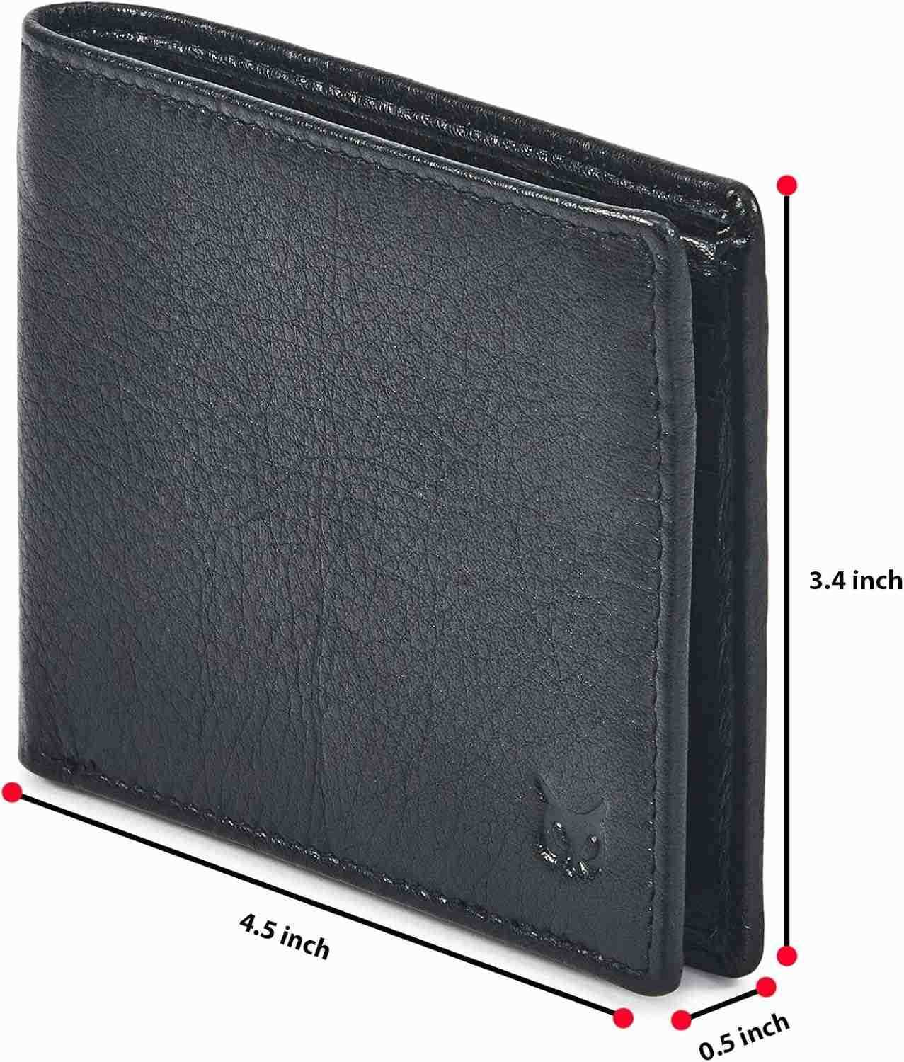Leather Mens Bifold Wallet RFID Blocking Slim Minimalist Front Pocket Thin Stylish with ID Window in Gift Box Nappa BlackZ250911