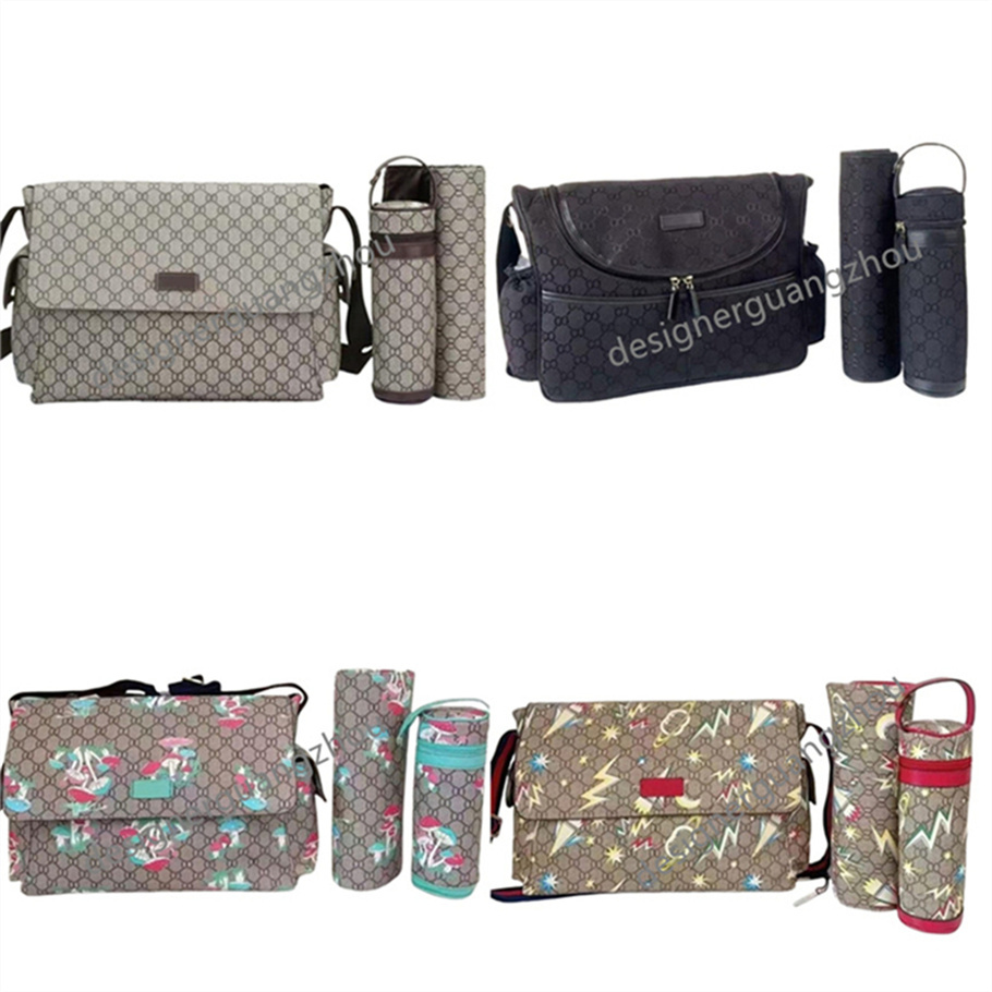 designer diaper bag waterproof mom bag 3 set brown plaid print diaper bag black baby bag high qualty designer baby nappy change A24