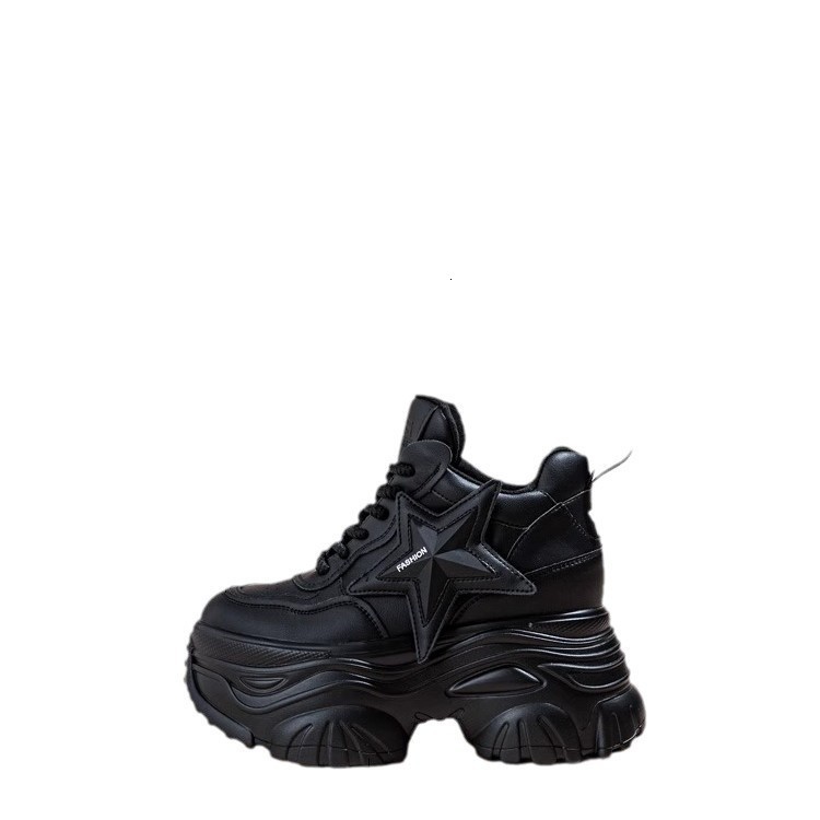 ThickSoled Dad Shoes for Women Spring Single Shoes Sports Casual Shoes for Petite Women HeightIncreasing Early Autumn Shoes 7cm Hidden Wedge Shoes for