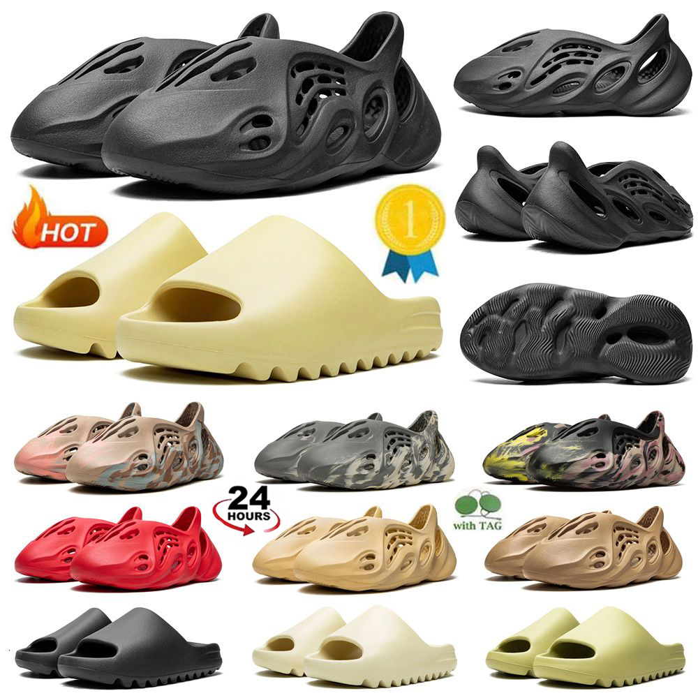 Designer slides foam sandalen Mens Womens sandals Beach slippers Slate Clog Slippers Onyx Grey Slate Marine Bone Dark Flax Salt Pure Resin Glow Green 36-47