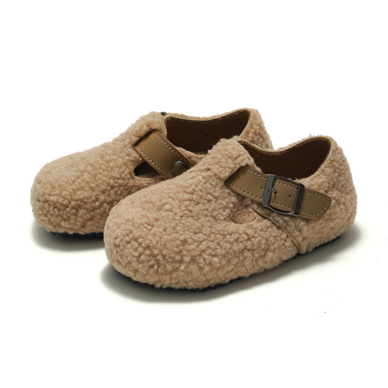 Autumn Winter New Design Kids Plush Warm Casual Shoes Cork Sole Comfortable Cotton Shoes For Boys Girls Big Sizes 20-34
