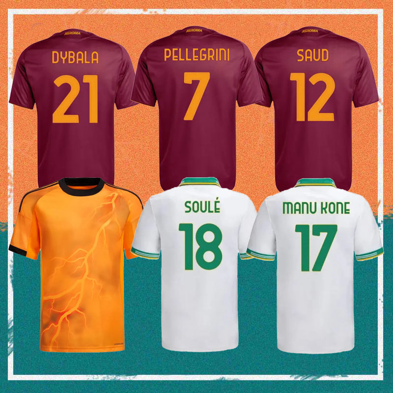 25/26 #21 DYBALA soccer jersey 2025 Home #92 EL SHAARAWY #22 HERMOSO maillots de foot Shirt #7 PELLEGRINI #11 BELOTTI kids kit DOVBYK MANU KONE SOULE football Uniform