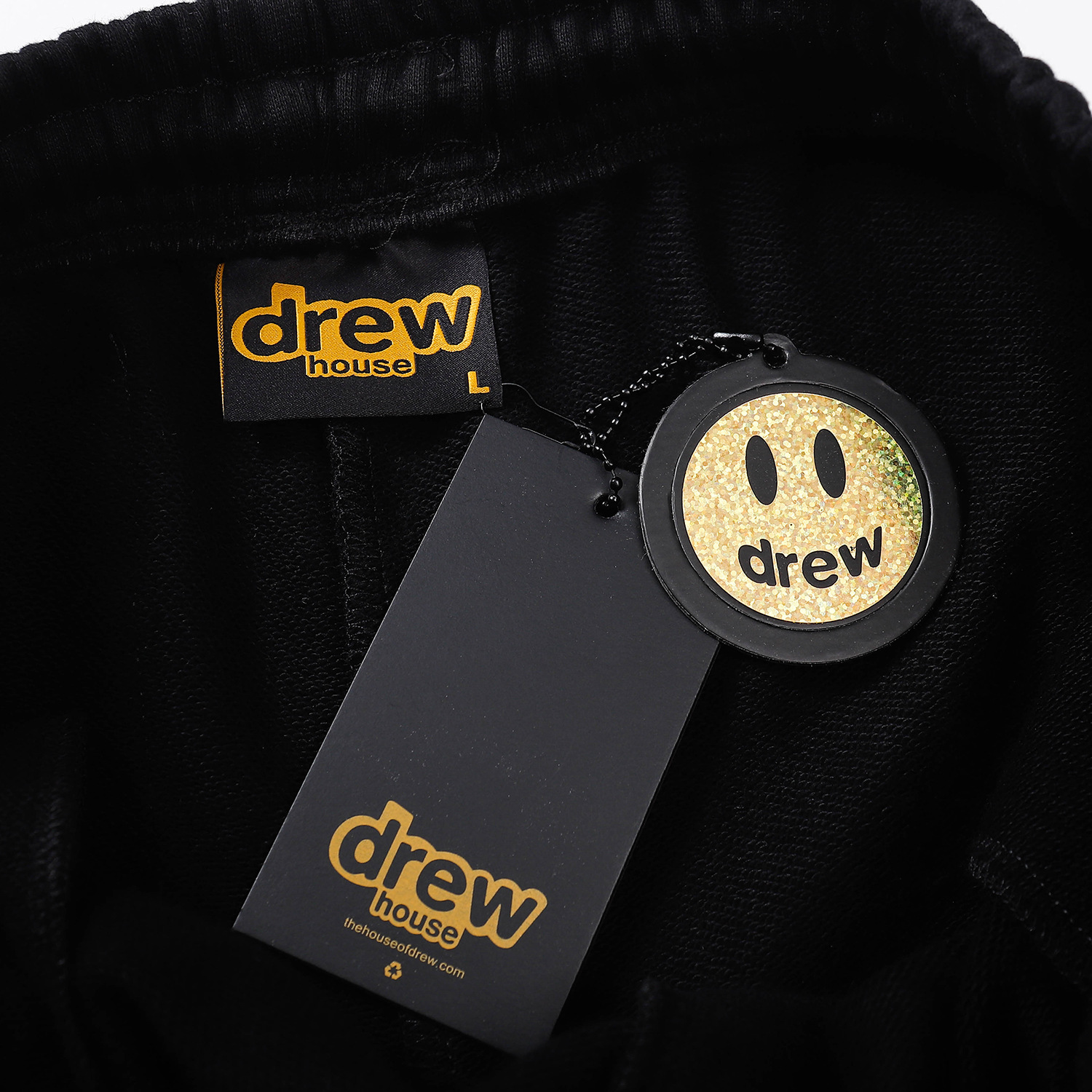 Drew House Embroidered smiley face drew shorts black