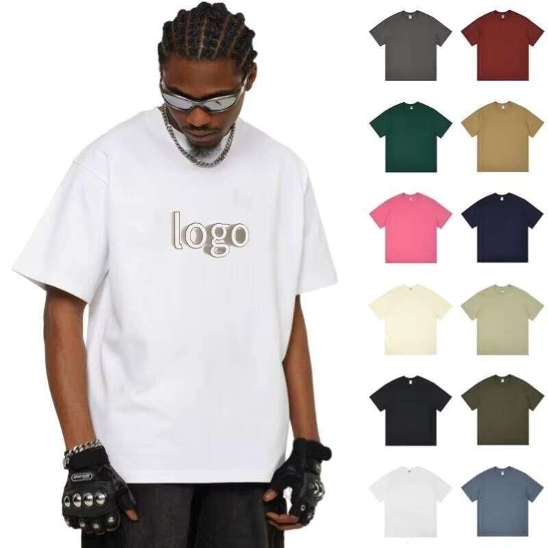 T-shirt de logo poids lourd 100% coton de haute qualité 230gsm