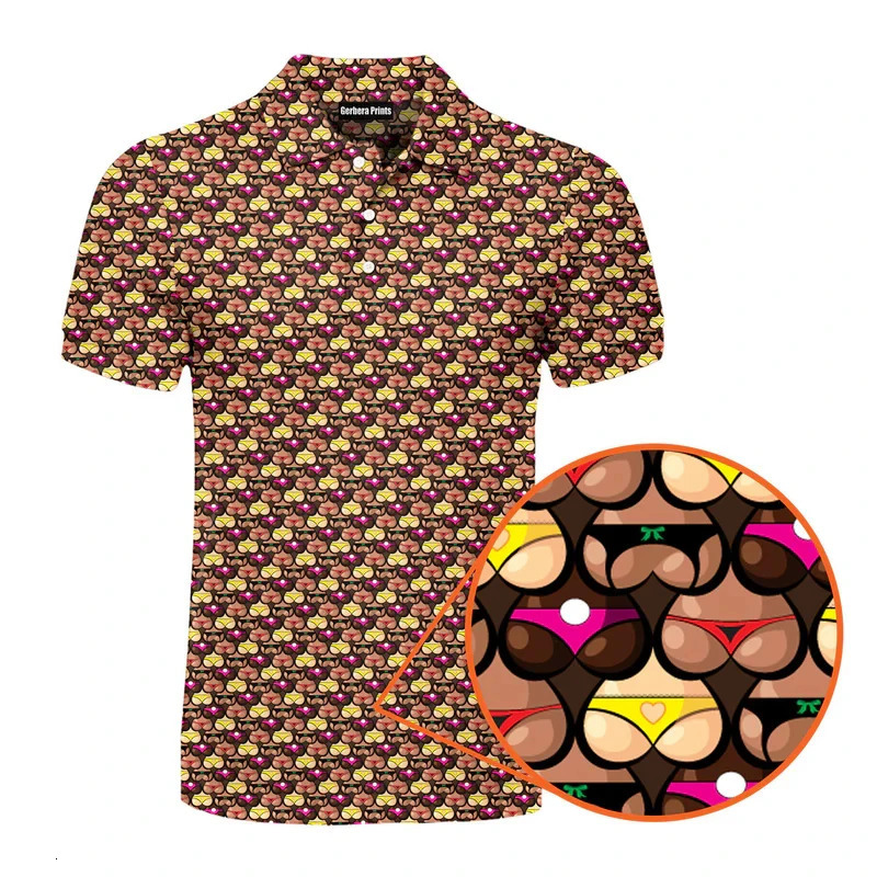 Sexy Full Print Humour Polo Shirt Men Hip Hop Street Personality Short Sleeve Button Golf Shirts Summer Carnival Party Funny Top 250902