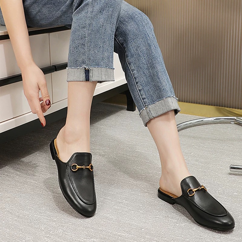 Classic slide Designer Shoes Women's Slippers Designer Lefu Shoes Luxury Women's Men's Jacquard Leather Slippers Canvas Jacquard Half Dragged Lefu Shoes 35-42