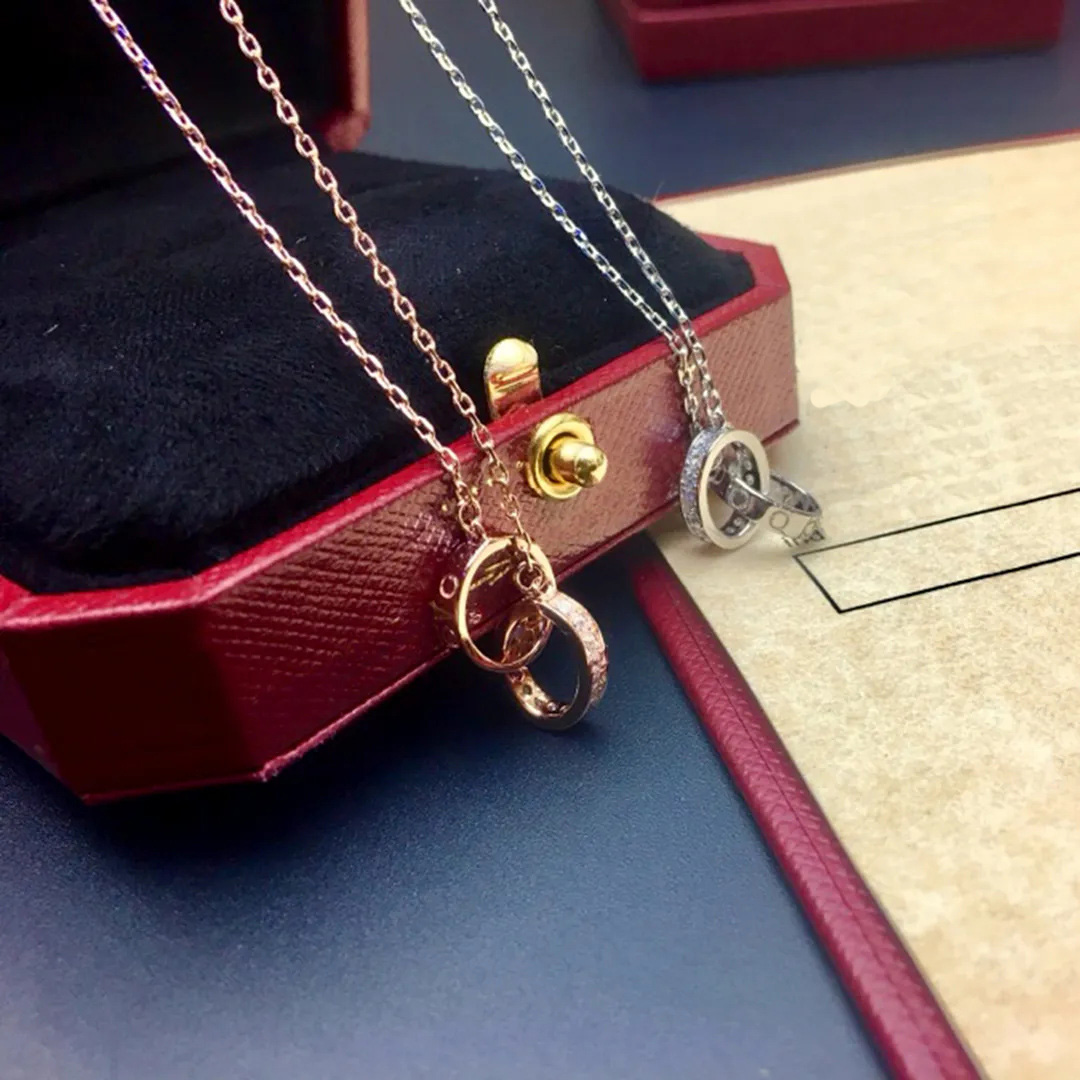 Necklace designer necklace luxury jewelry designer jewelry women circle metal diamonds letter charm necklaces Extra style gift 2 styles very good
