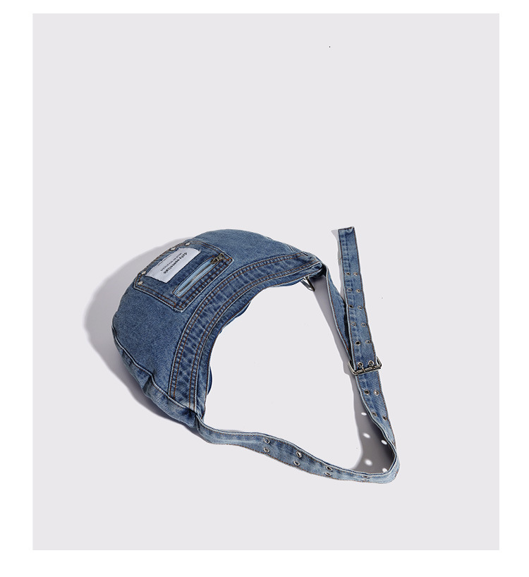 autumn new women s underarm atmosphere bag niche design retro washed denim bag fashionable light luxury designer shoulder bag