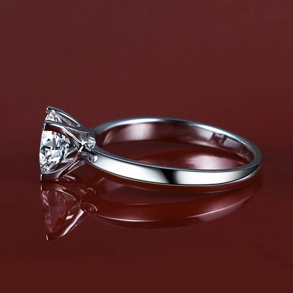 Classic Princes Cut Moissanite Engagement Rings with Certificate Solitaire Diamond Weddig Ring 925 Silver Fine Jewelry for Women