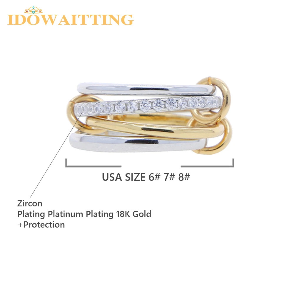 Mix Color Multi Pieces Stacking Engagement Band Link Rings for Women Plain Micro Paved 5A CZ Stack Full Finger Jewelry 250901