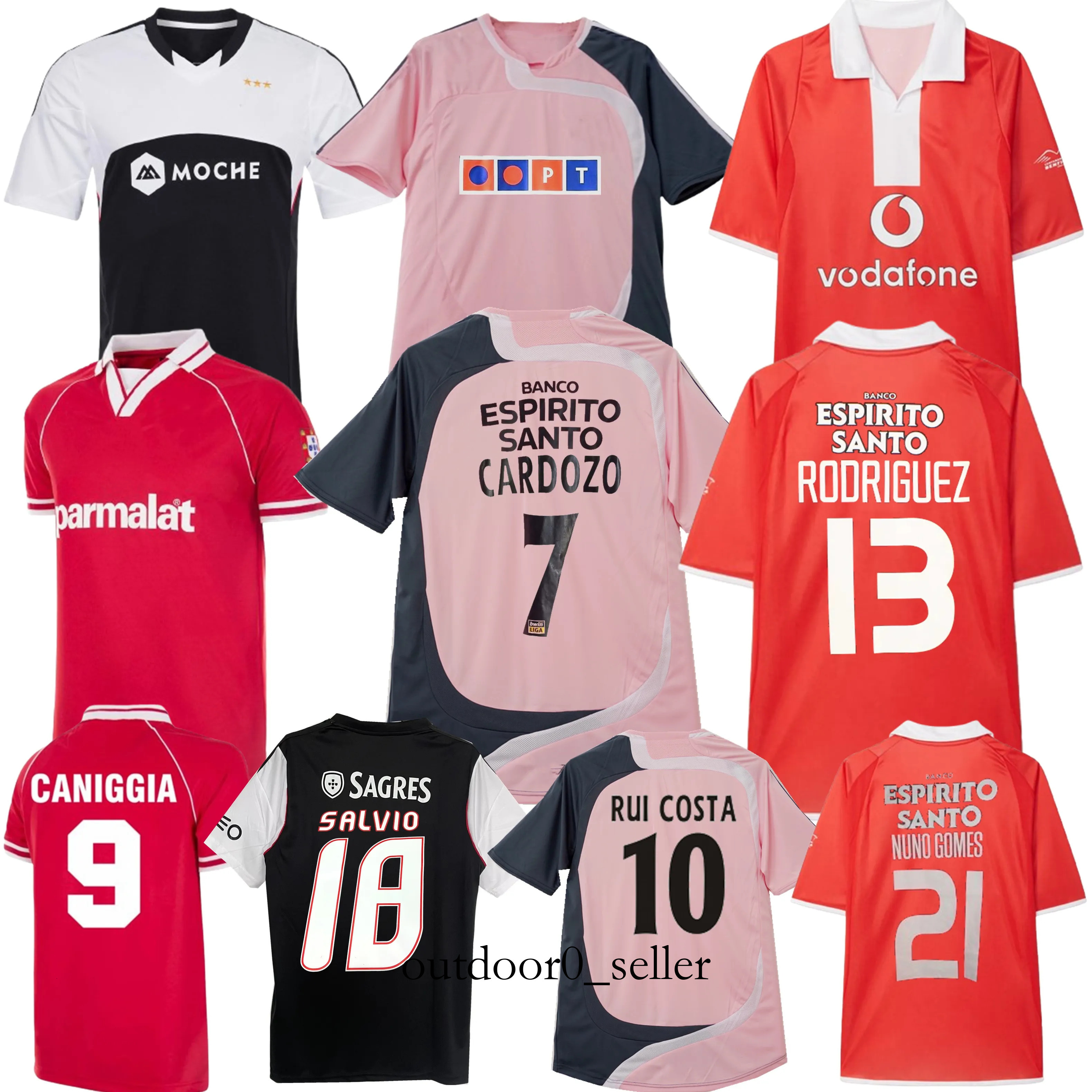 2007 2008 Retro Soccer Jerseys Rui Costa 2003 2005 SIMAO NUNO GOMES 94 95 CANIGGIA 13 14 Saio Vintage Classic Football Shirt Benficas