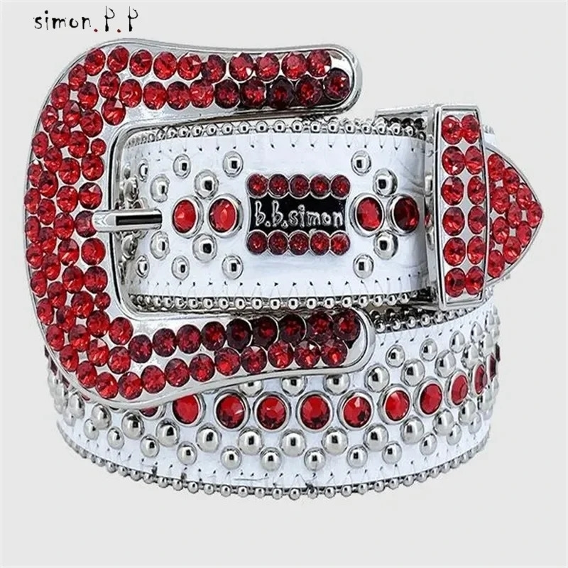 er Belt Bb Simon Belts for Men Women Shiny Diamond Belt The Trojan Red Jet AB Cintura Uomo250901