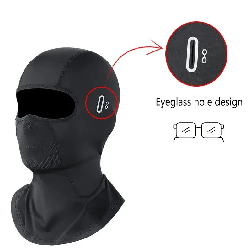 Motorcycle Balaclava Summer UV Protection Glasses Face Breathable Hole Men Women QuickDrying Motorcyclist Winter Warm Ski Mask 250901