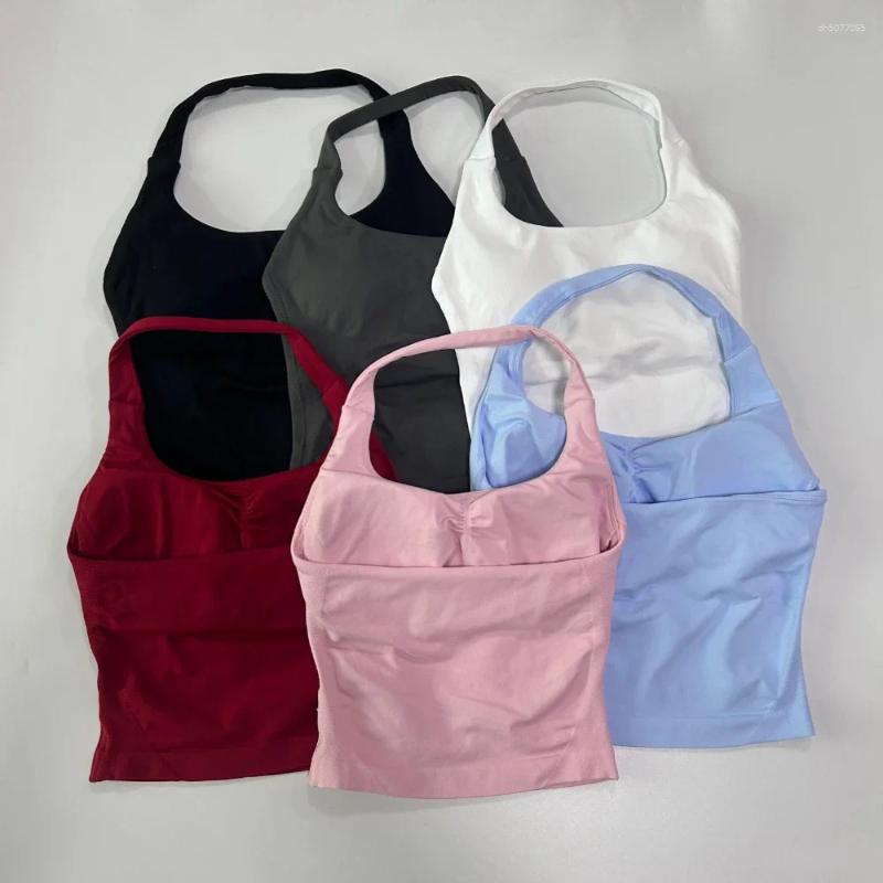 Women's Tracksuits Gym Set Women 2 Piece Backless Tank Tops High Waist Scrunch Seamless Shorts Sport Suit Sportswear Workout