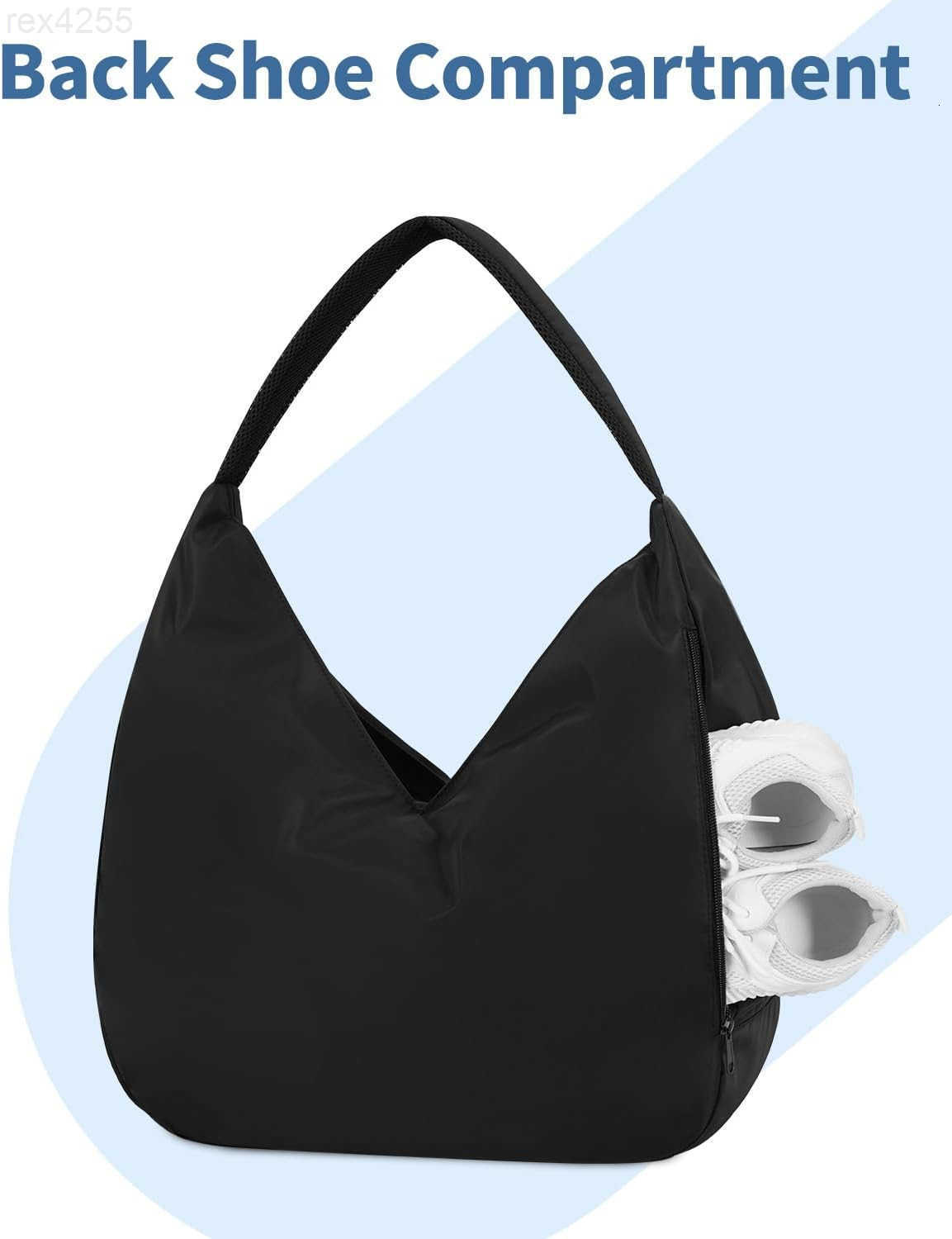 Large Gym Bag for Women Sports Duffel Bag with Hidden Yoga Mat Holder Shoe Compartment Workout Dance Tote Bag with Wet Pocket Overnight Weekender Bag 