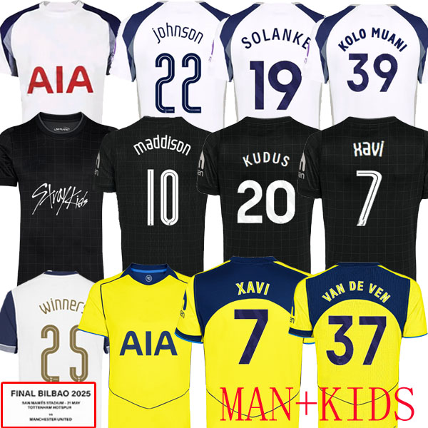 25 26 XAVI RICHARLISON Soccer Jerseys 2025 home AWAY Football shirt VICARIO KULUSEVSKI SOLANKE WERNER KOLO MUANI KIDS of the tottenaham Fans player t Men JERSEY KUDUS